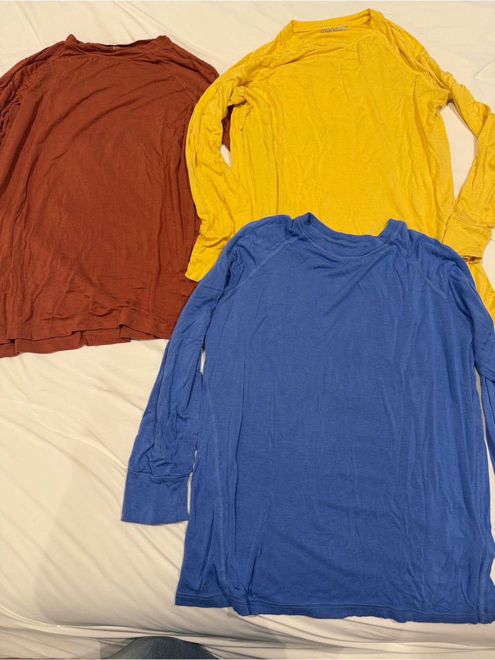 Mandala Under Scrub Long-Sleeve Crew Tee - Blue, Yellow, Rust